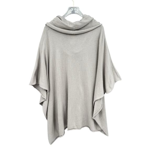 Lovestitch NWT One Size Angora & Wool Blend Light Gray Knit Cowl Neck Poncho - Picture 9 of 12